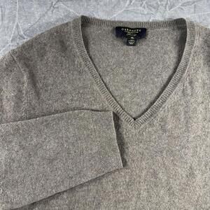 Charter Club Sweater Men's XL Brown 100% Cashmere V-Neck